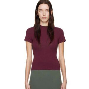 SKIMS Burgundy Cotton Jersey T-Shirt